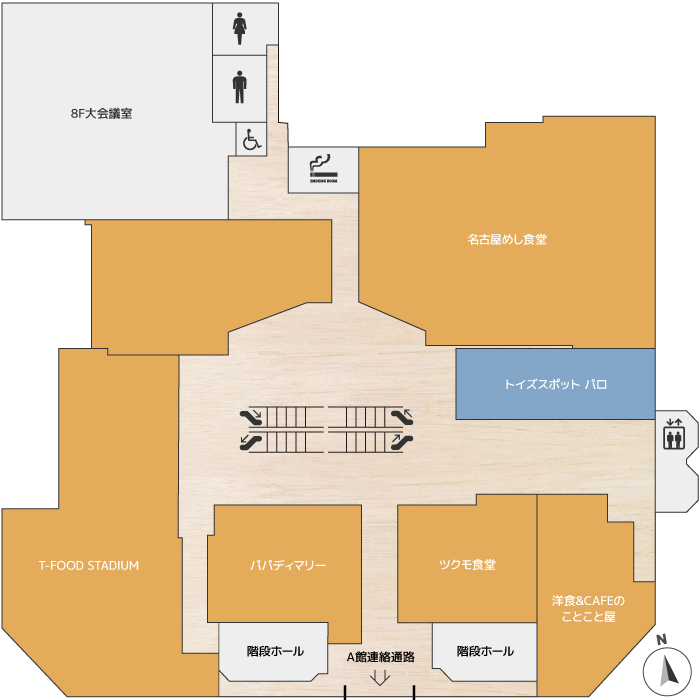 T-FACE B館8F フロア図